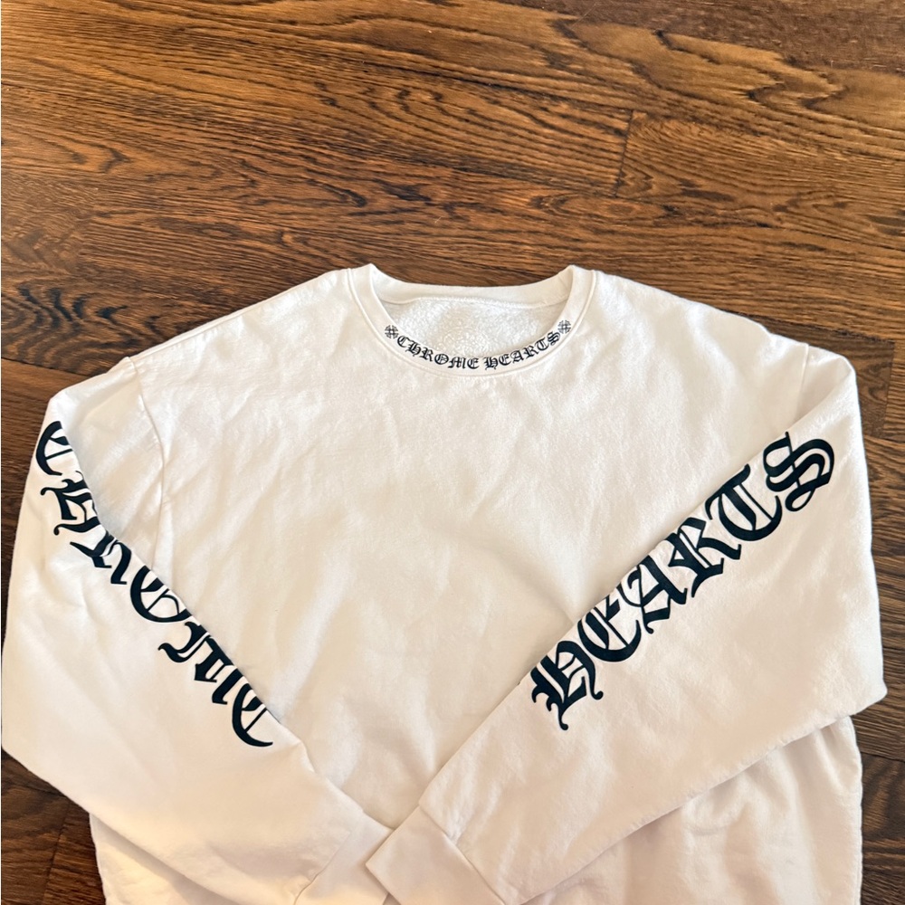 Chrome Hearts Ivory Long Sleeve with Black Lettering